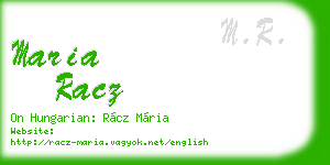 maria racz business card