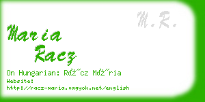 maria racz business card